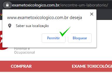 localização exame toxicológico