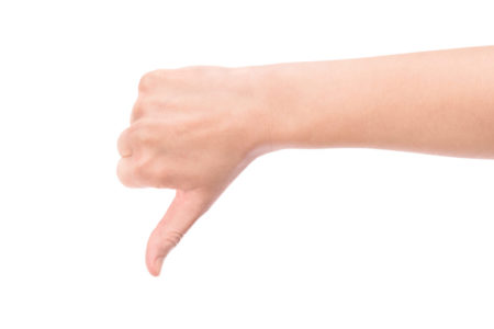 Thumb down hand Negativo - Dedos para baixo